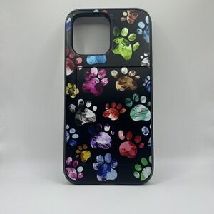 Rainbow Dog Paws Black Case with Card Slot IPhone 14 Pro Max‎